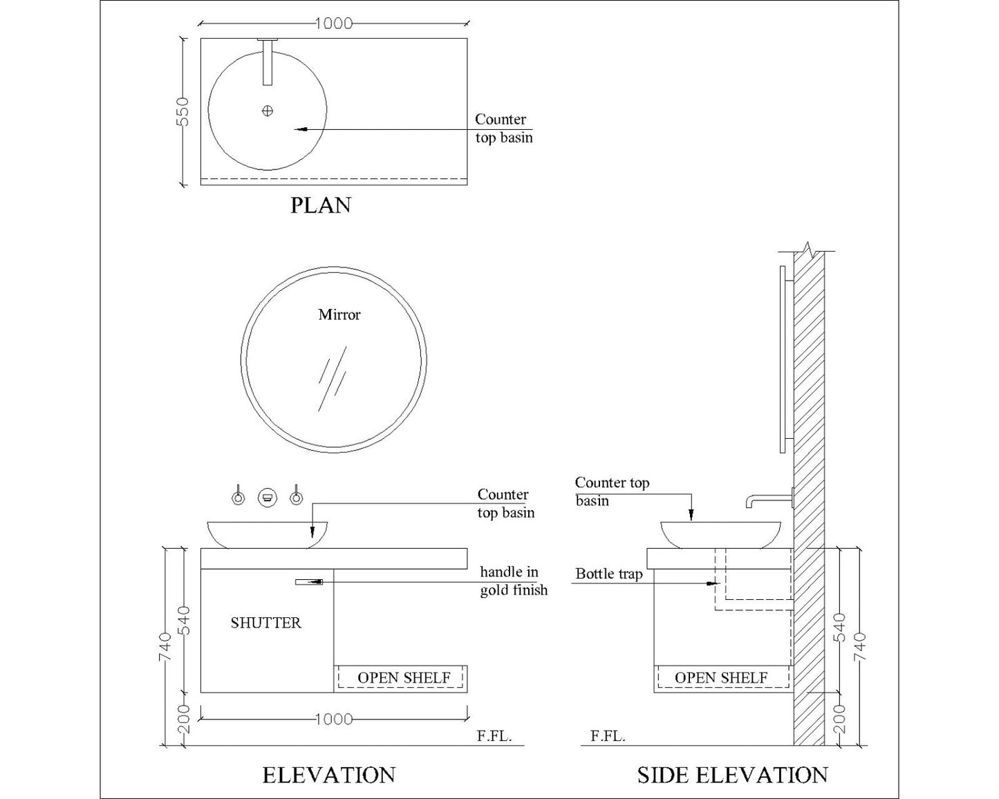 Vanity/Water Resistant Vanity in PVC laminate finish,Bathroom Vanity in water resistant finish,bathroom wall hanging unit with PVC finish-IM105