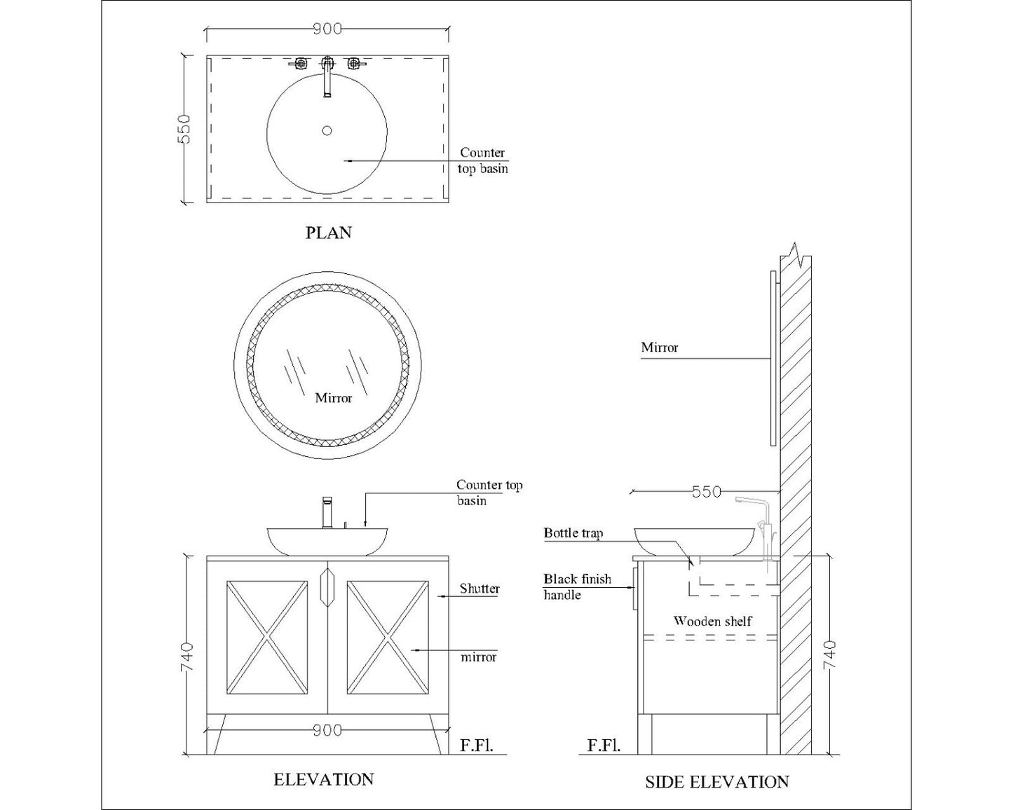 Vanity/Water Resistant Vanity in PVC laminate finish,Bathroom Vanity in water resistant finish,bathroom Floor mounted unit with PVC finish-IM130