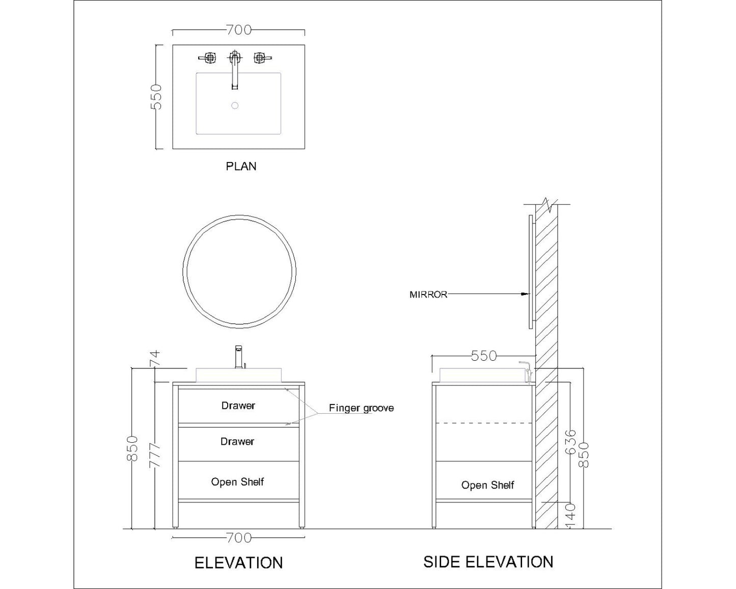 Vanity/Water Resistant Vanity in PU matte finish waterproof paint + PVC laminate finish,Bathroom Vanity in water resistant finish,bathroom Floor mounted unit with PVC finish-VI301