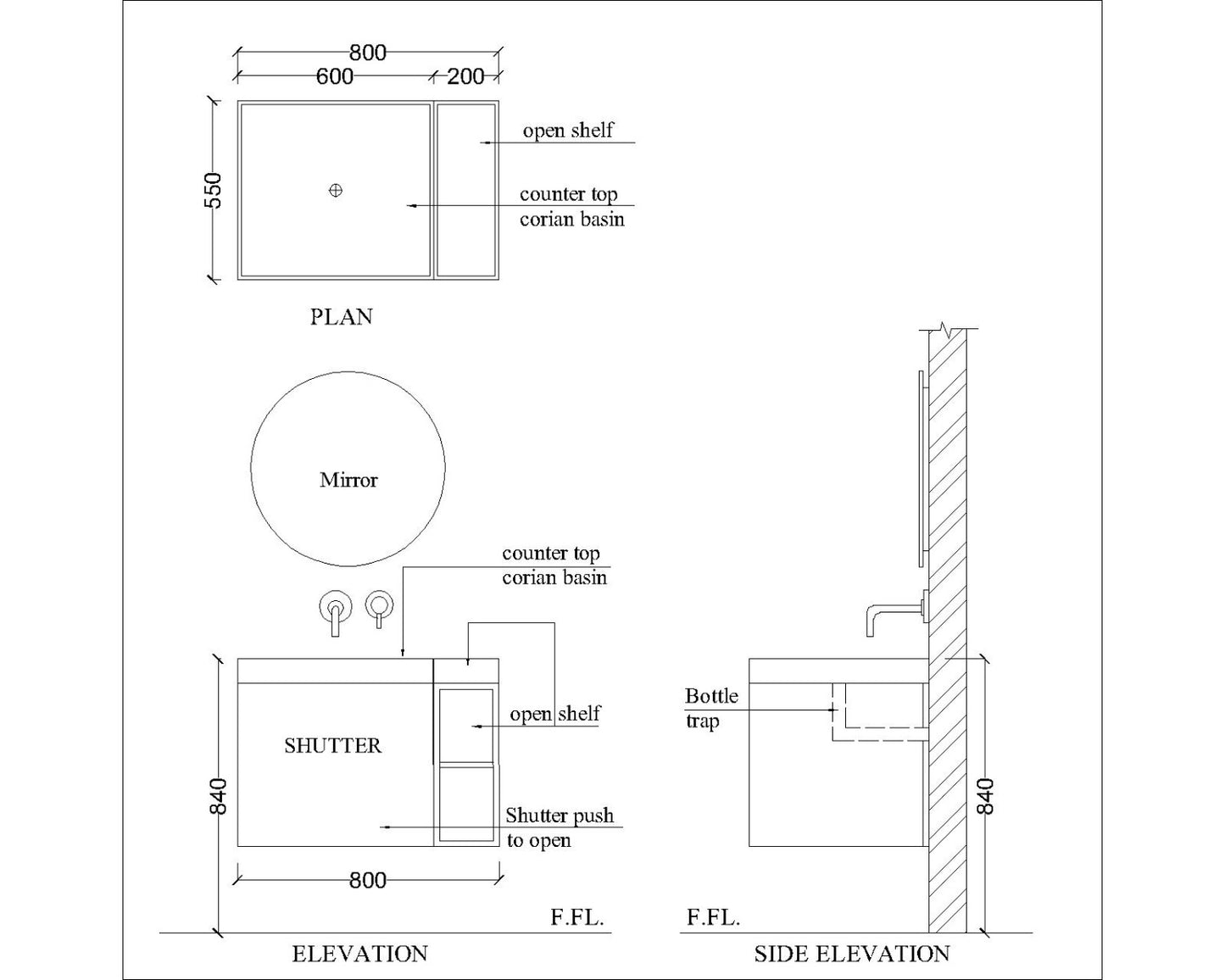 Vanity/Water Resistant Vanity in PVC laminate finish,Bathroom Vanity in water resistant finish,bathroom wall hanging unit with PVC finish-IM106