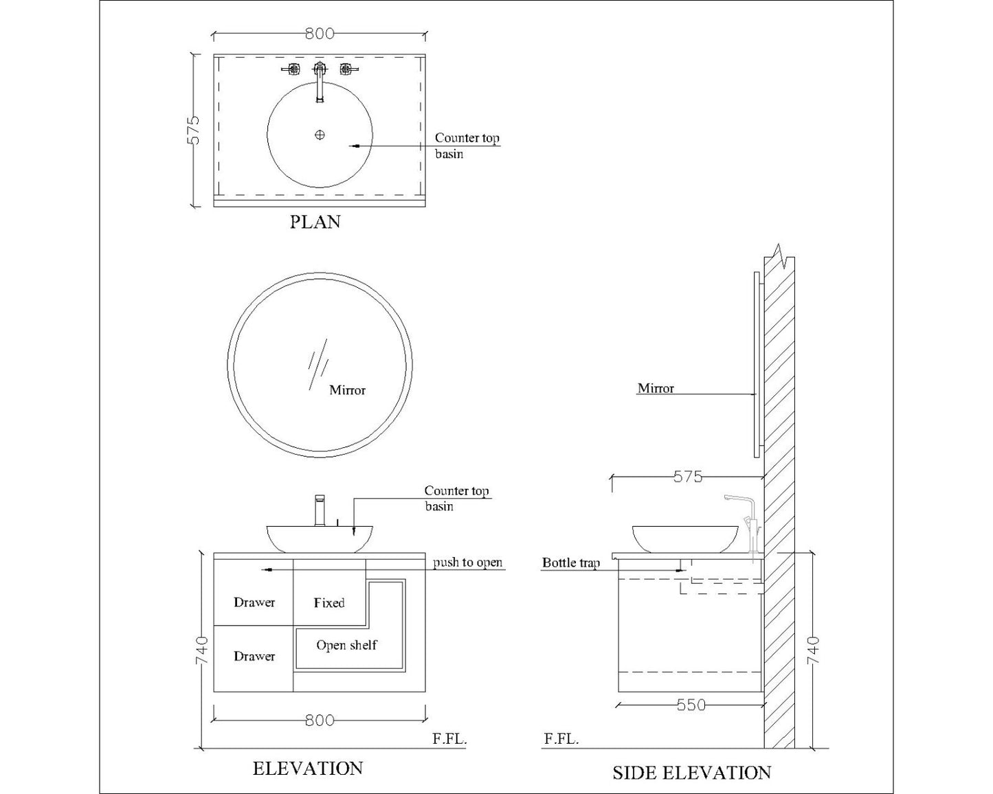 Vanity/Water Resistant Vanity in PVC laminate finish,Bathroom Vanity in water resistant finish,bathroom wall hanging unit with PVC finish-IM149