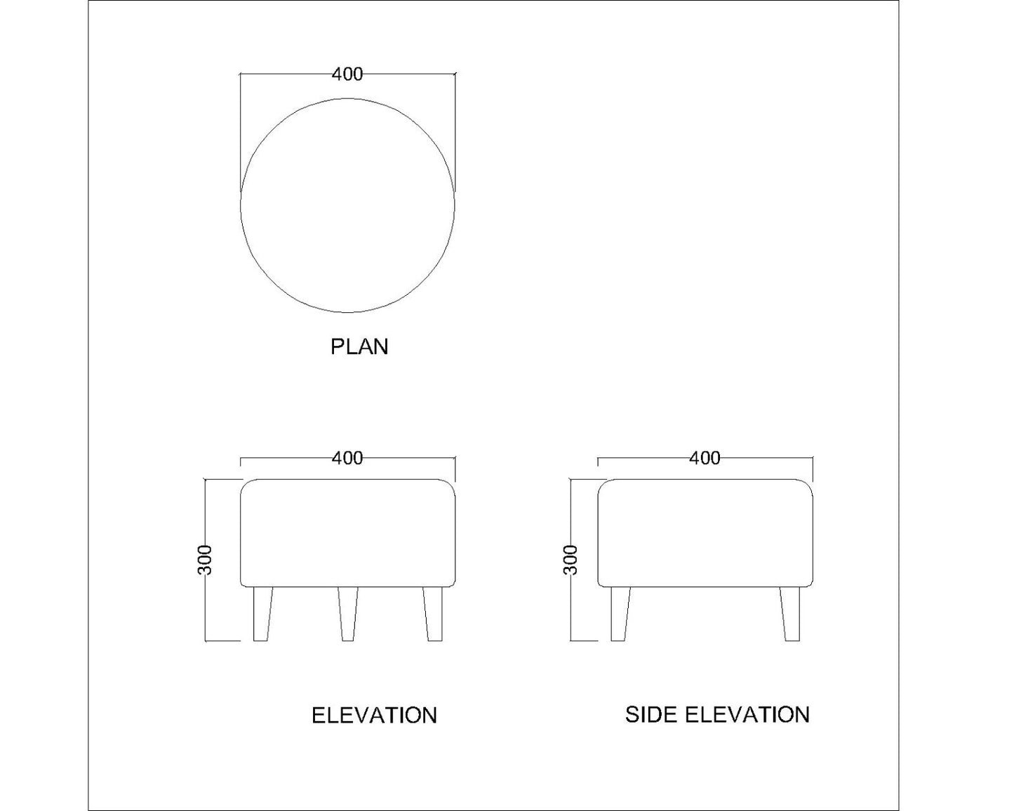 Seating Stool, Beige and Black Seating Stool, Seating Stool for Living & Bedroom Area, Seating Stool-VT- 15000