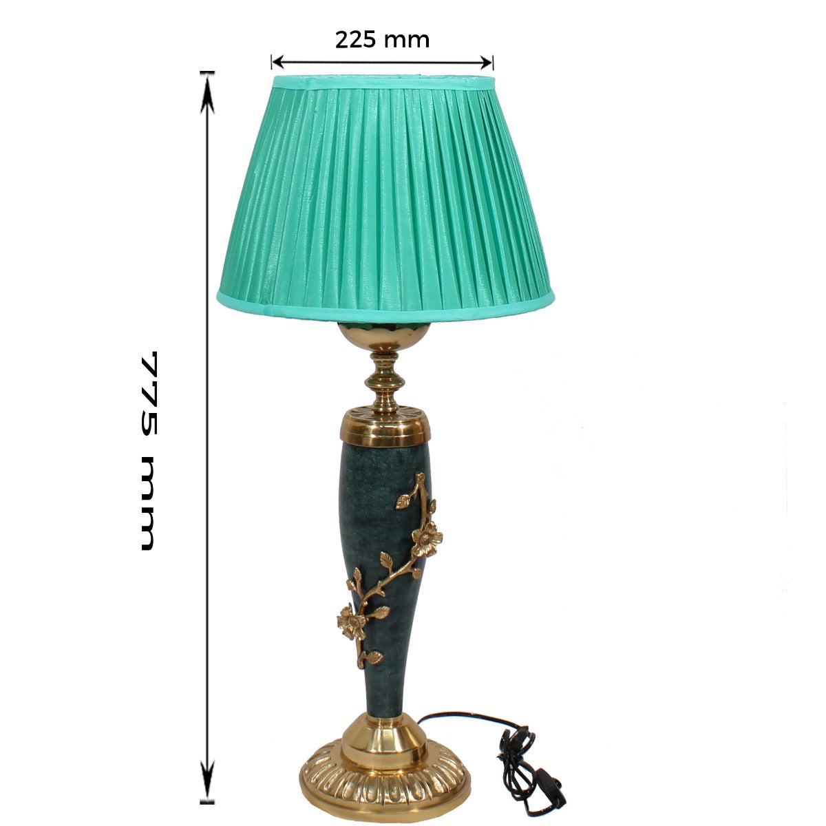 Table Lamp, Green & Gold Table Lamp, Table Lamp for Living & Bredroom Area, Table Lamp - VT - 14000
