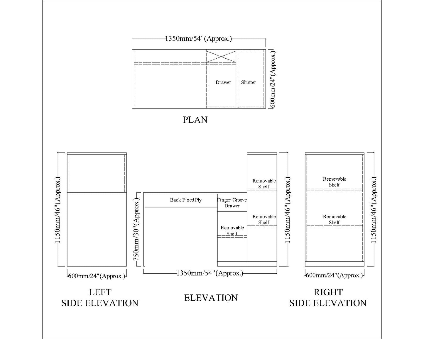 Study Table, Study Table in White & Brown Color, Study Table with Shutter & Drawer, Study Table - EL12228