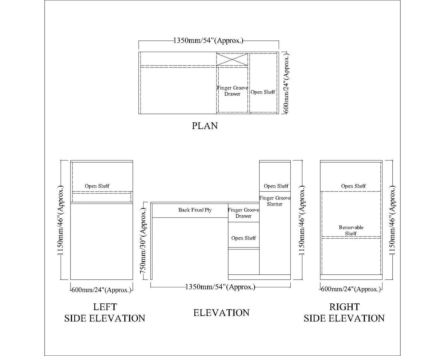 Study Table, Study Table in White & Brown Color, Study Table with Shutter & Drawer, Study Table with open Shelf, Study Table - EL12229