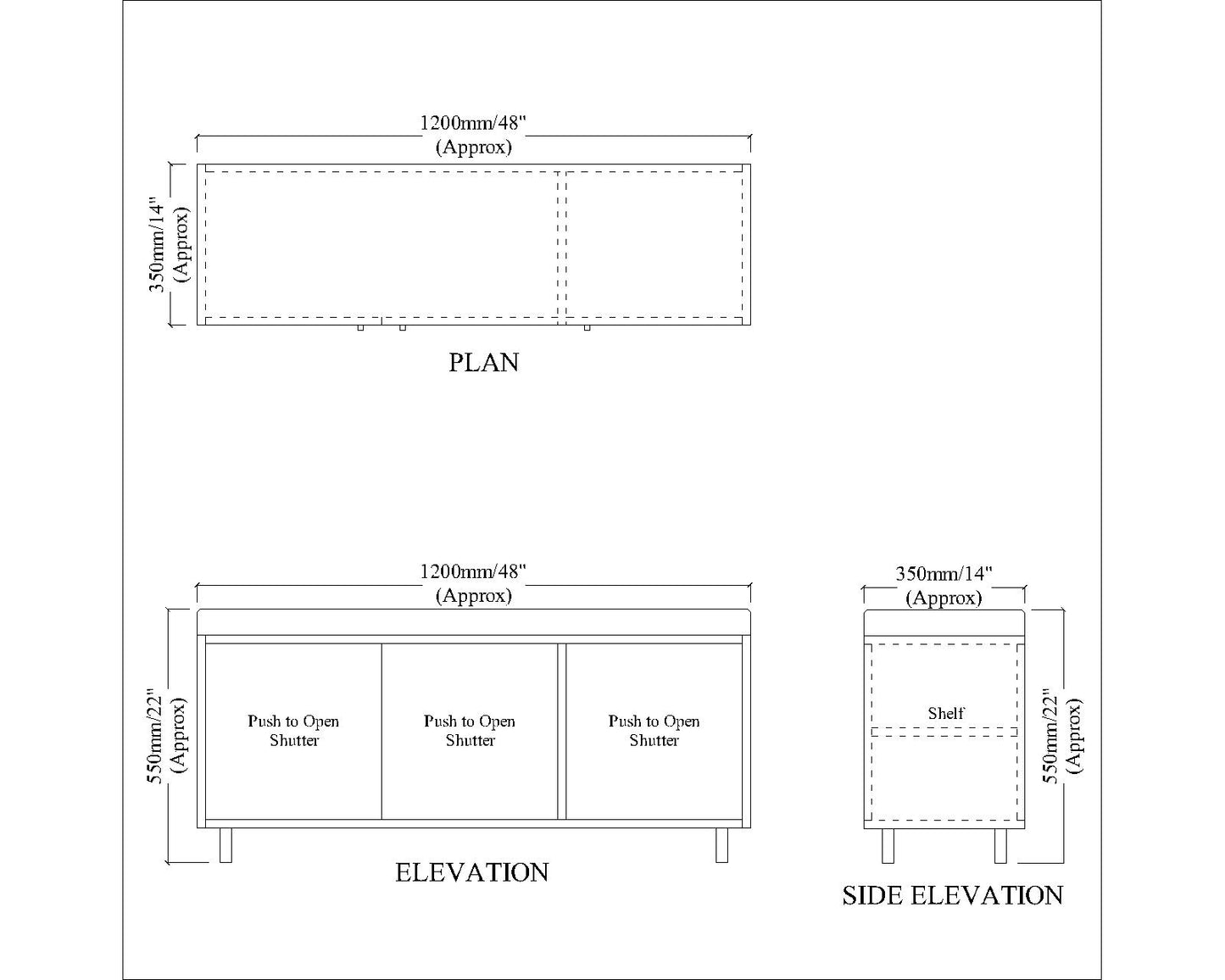 Irish Cream Modern Shoe Rack – Compact Wooden Shoe Cabinet with Push-to-Open Shutter | Ply-Laminate & MS Stylish Shoe Organizer for Home - IM10096