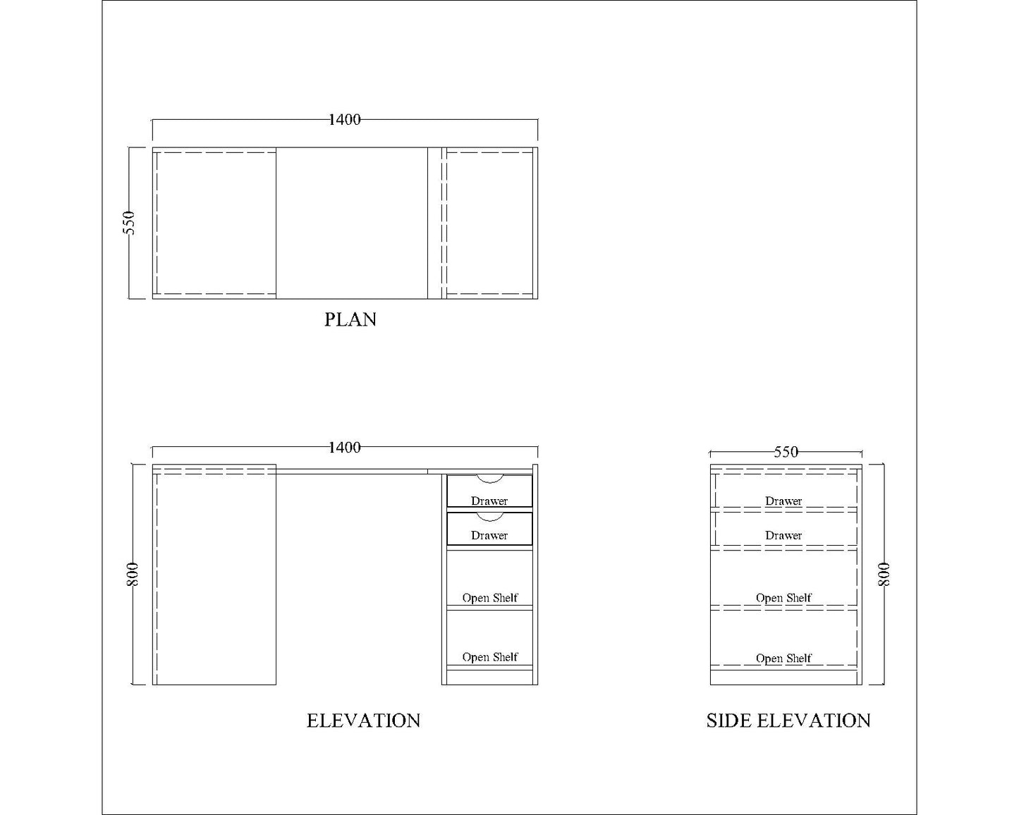 Study Table, Foldable study table, Study Table in Dark wood Color, Study Table with Drawer & Open space, Study Table - IM12232