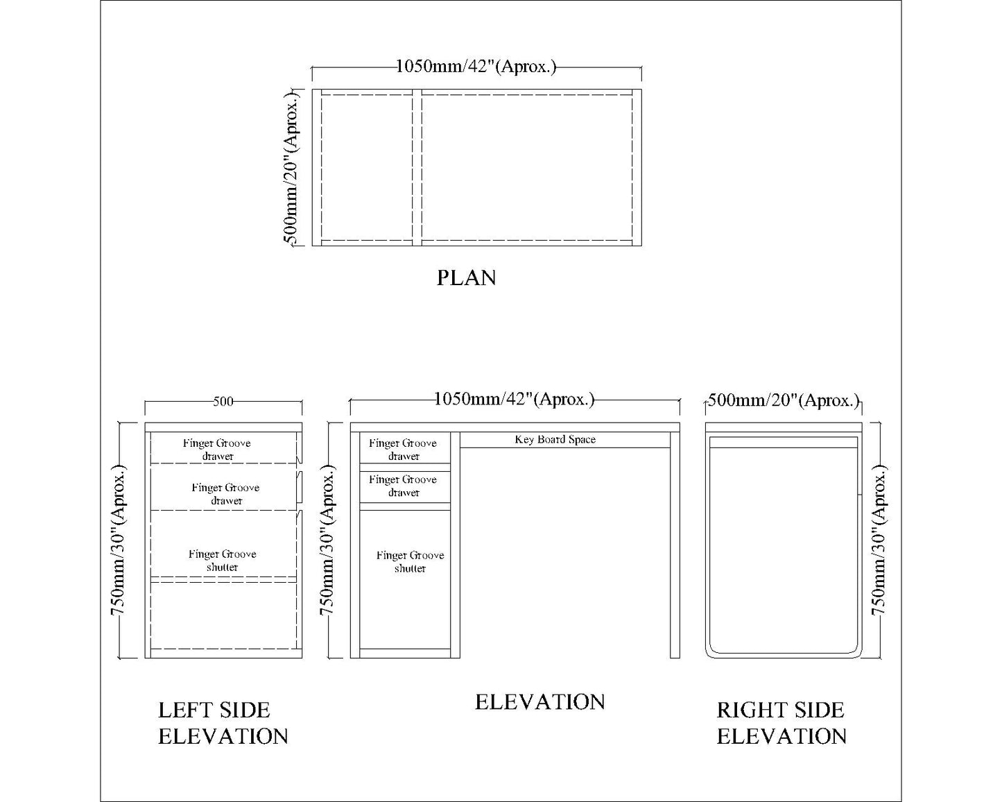 Study Table, Study Table in Wood & White Color, Study Table with Keyboard Space, Shutter & Drawer, Study Table with MS Leg in Black Finish, Study Table - VT12232
