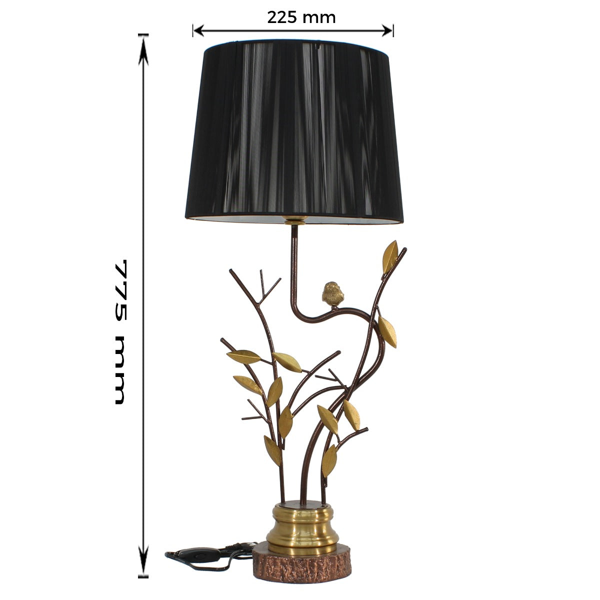 Table Lamp, Black & Gold Table Lamp, Table Lamp for Living & Bredroom Area, Table Lamp - EL - 14000