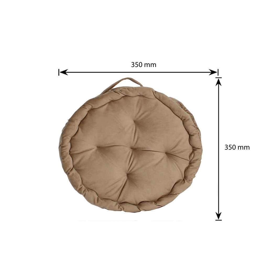 Cushion , Cushion in Round Shape ,Cushion for Car, Cushion in Sand Color , Puffy Seater for Sofa , Puffy Seater for Chair , Cushion - EL - 15009