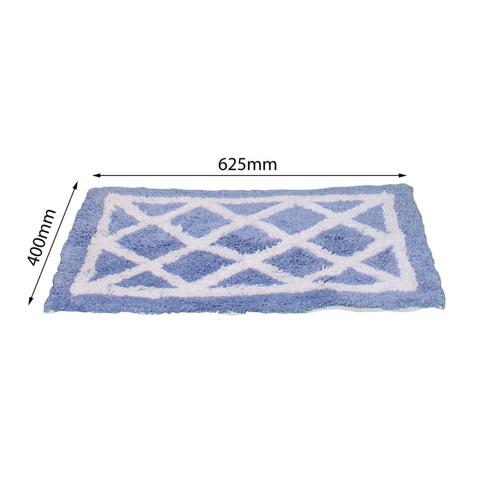 Bath Linen, Blue & White Bath Linen, Rectangular Bath Linen, Bath Linen - EL - 15036