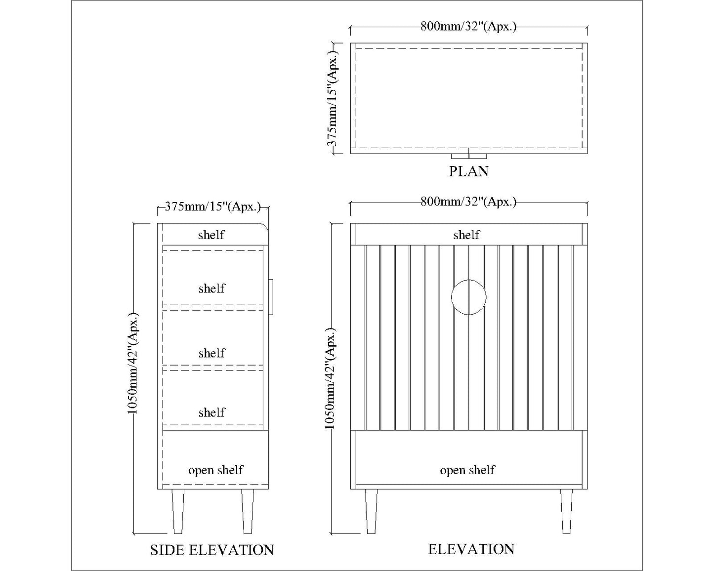 Vertical White Shoe Rack with Slatted Doors and Open Shelf – EL-10066