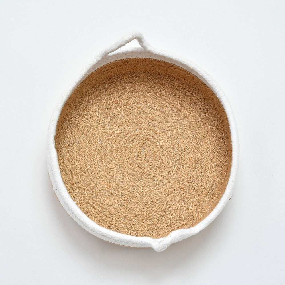 Storage Basket , (i278_1_1), Storage Basket With Beige & White Color, Storage Basket - EL11028