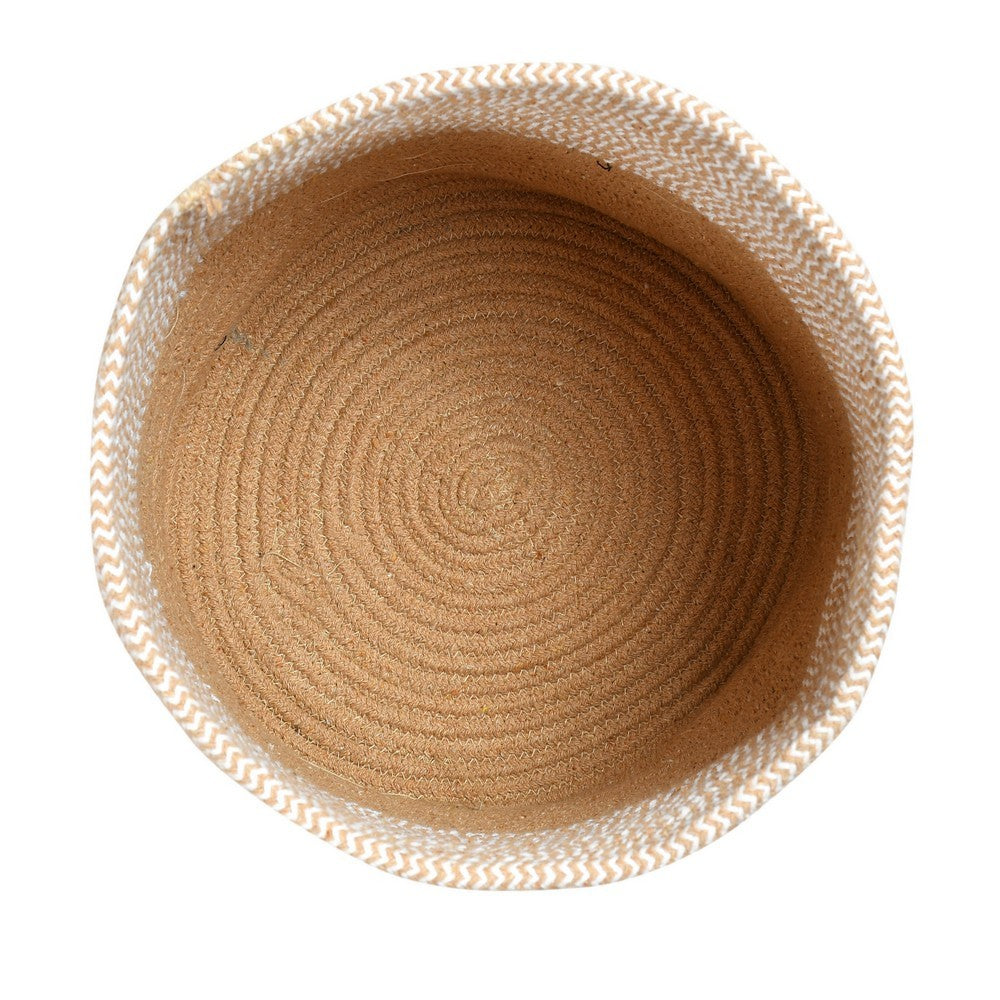 Storage Basket , (i257_12_1), Storage Basket With Beige & White Color, Storage Basket - EL11036