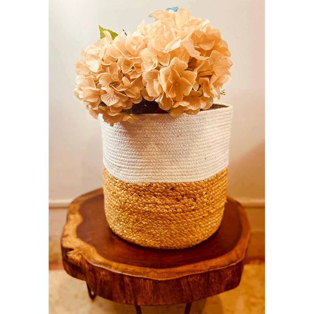 Storage Basket , (i179_12_1), Storage Basket With Beige & White Color, Storage Basket - EL11055