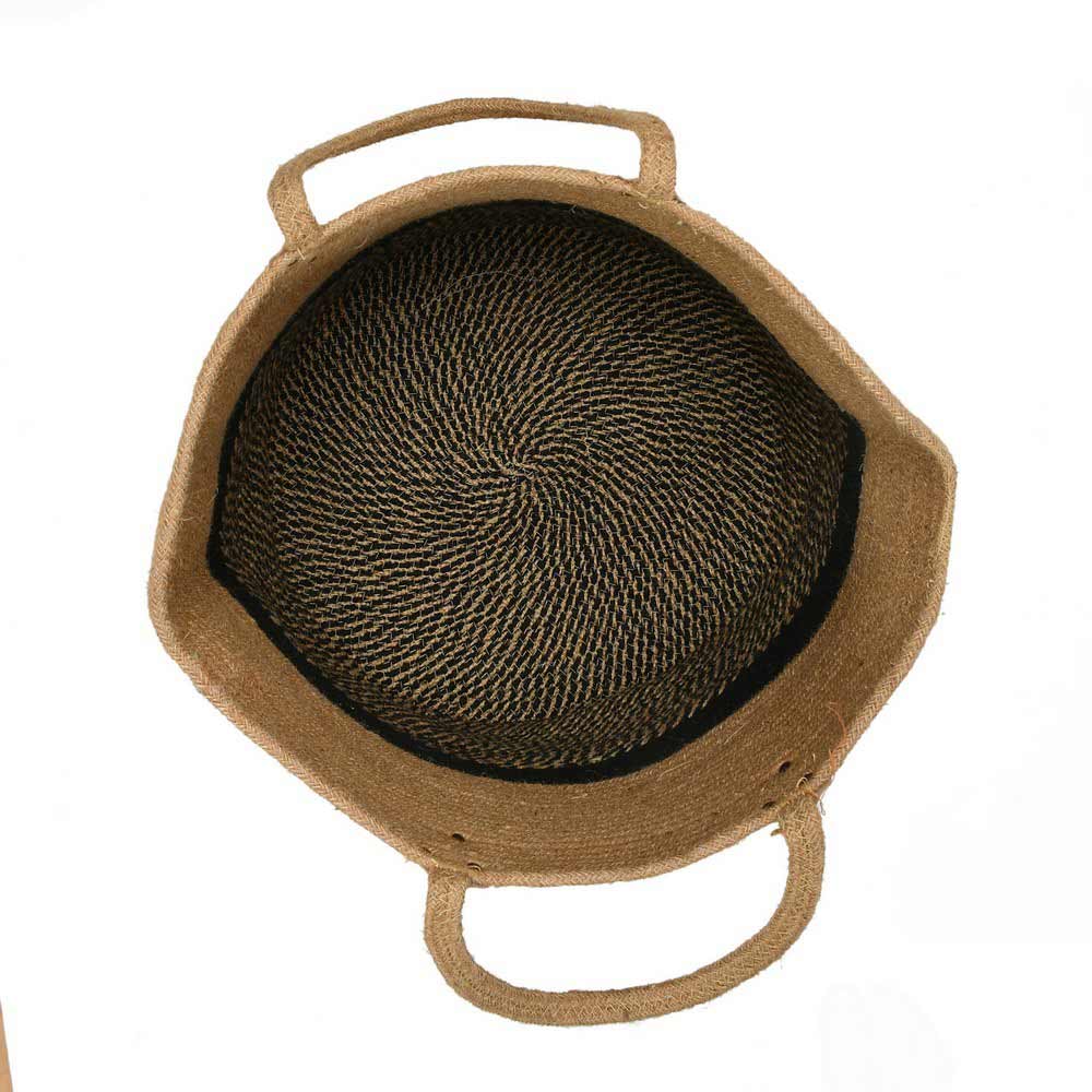 Storage Basket , (i152_18_20_1), Storage Basket With Beige & Black Color, Storage Basket - EL11065