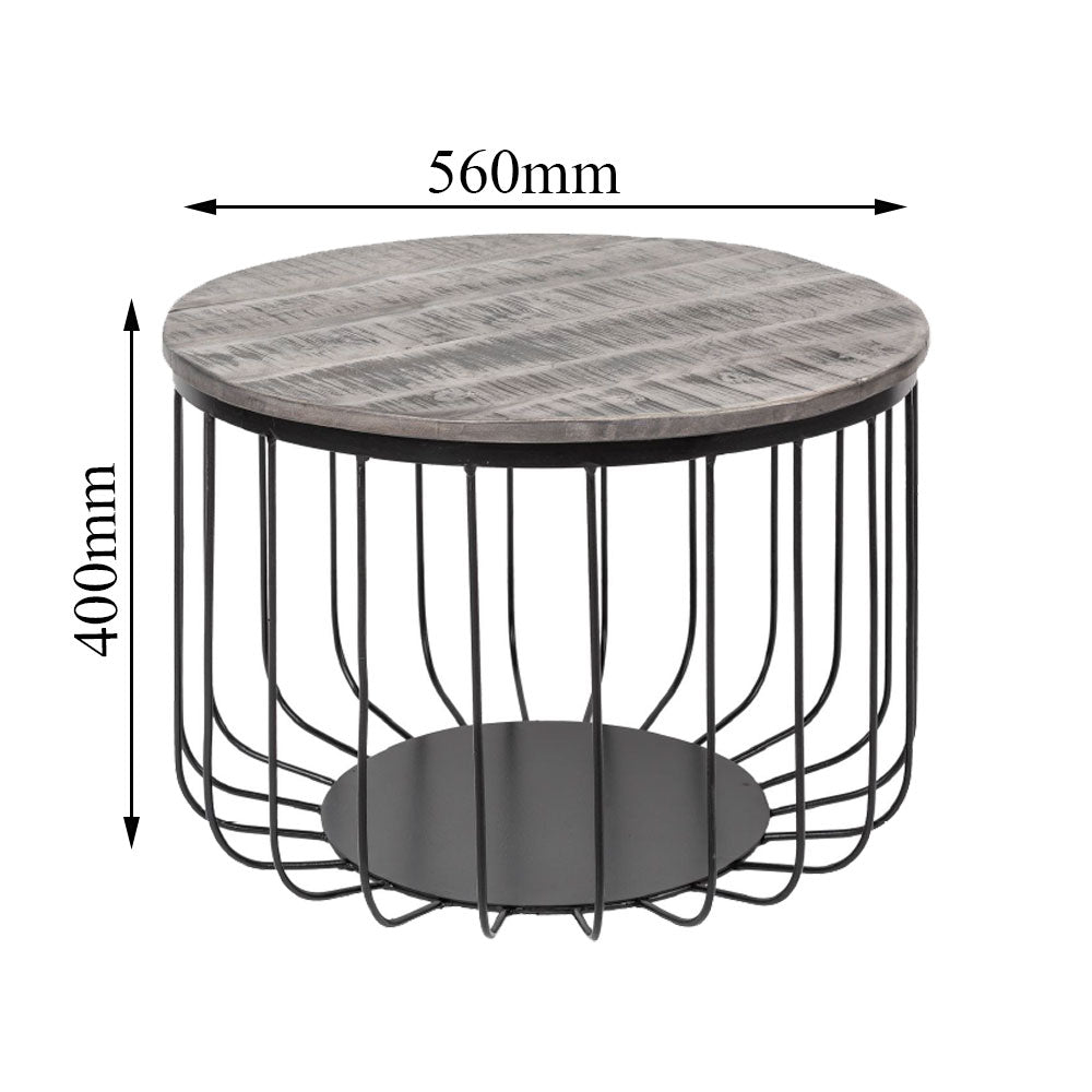 Coffee Table, Solid Wood Coffee Table, Round Coffee Table, Coffee Table with Black MS , Coffee Table - EL - 12090