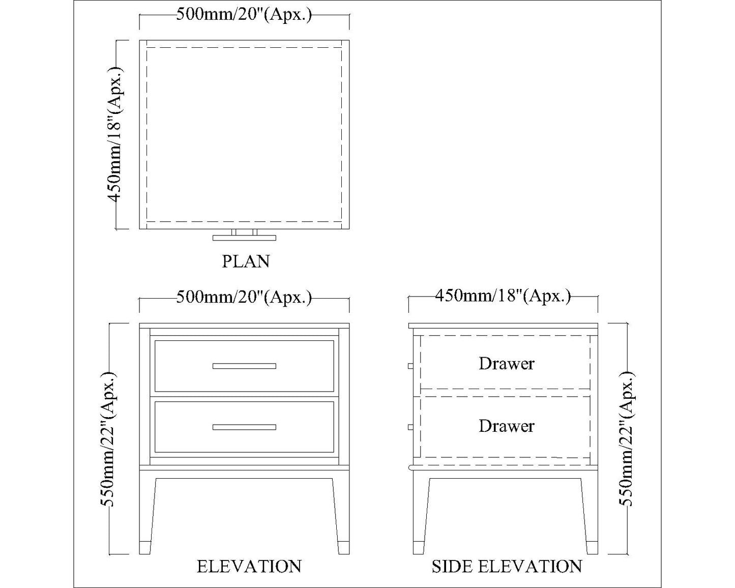 Bedside Table, Bedside Nightstand, Dusty Pink Color Bedside Table, Side Table with Drawer, Bedside Table - EL12210