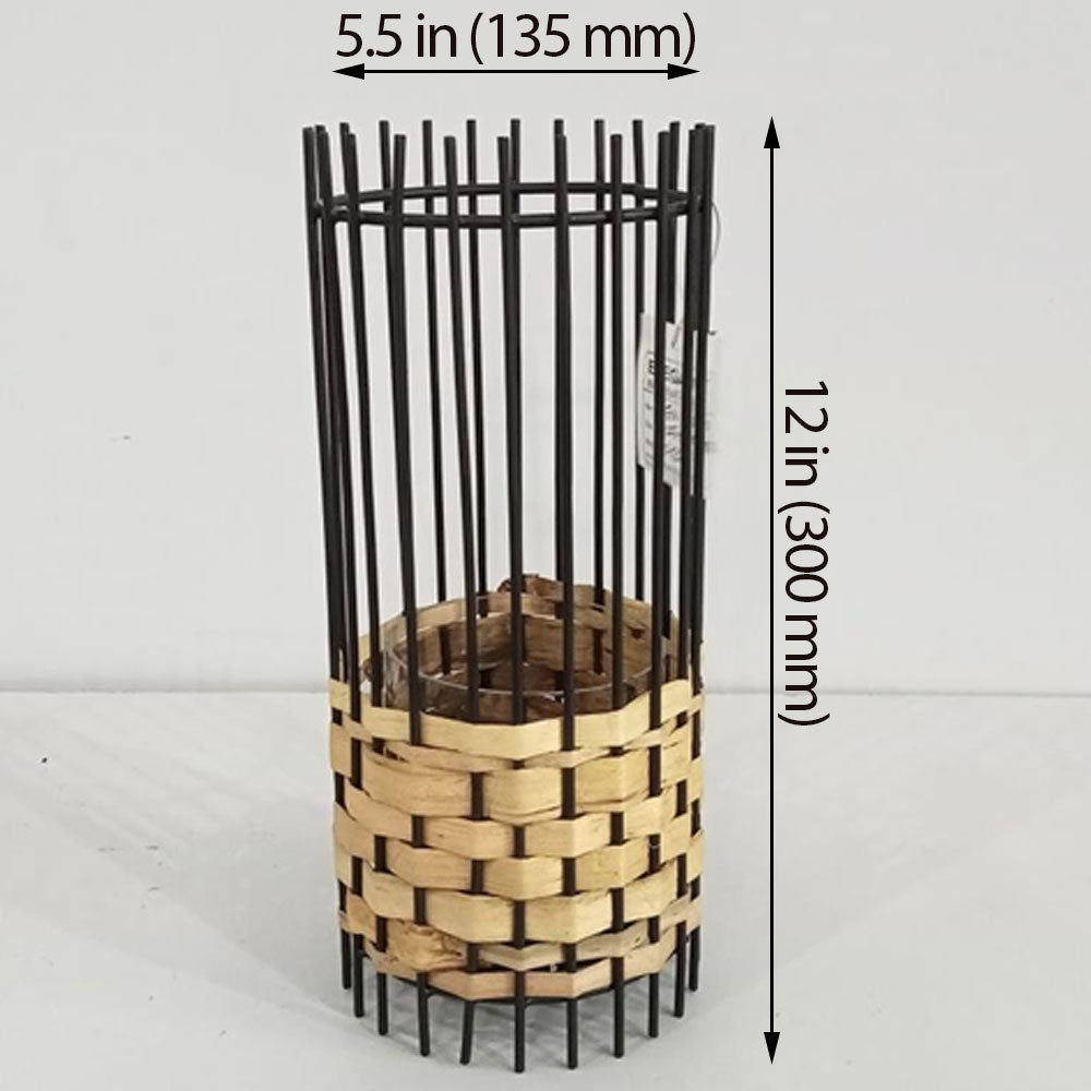 Table Lamp, Table Lamp with Black Color, Table Lamp in Metal & Cane, Table Lamp for Home, Table Lamp - EL14009