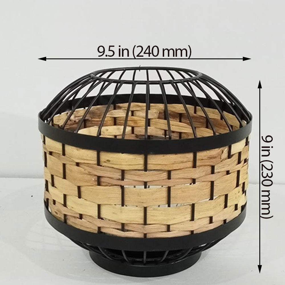 Table Lamp, Table Lamp with Black Color, Table Lamp in Metal & Cane, Table Lamp for Home, Table Lamp - EL14010