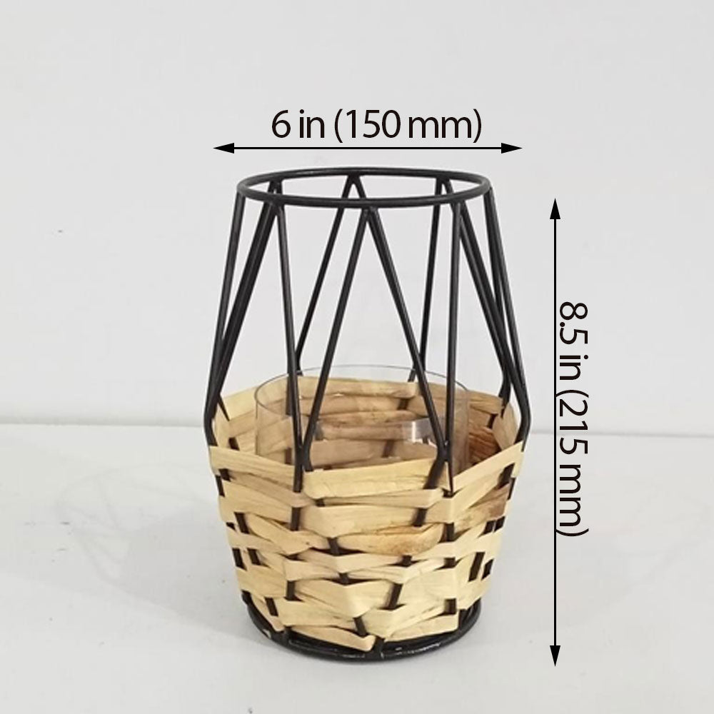 Table Lamp, Table Lamp with Black Color, Table Lamp in Metal & Cane, Table Lamp for Home, Table Lamp - EL14011