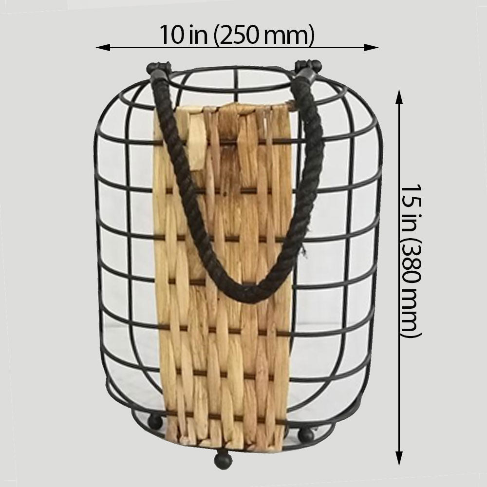 Table Lamp, Table Lamp with Black Color, Table Lamp in Metal & Cane, Table Lamp for Home, Table Lamp - EL14017