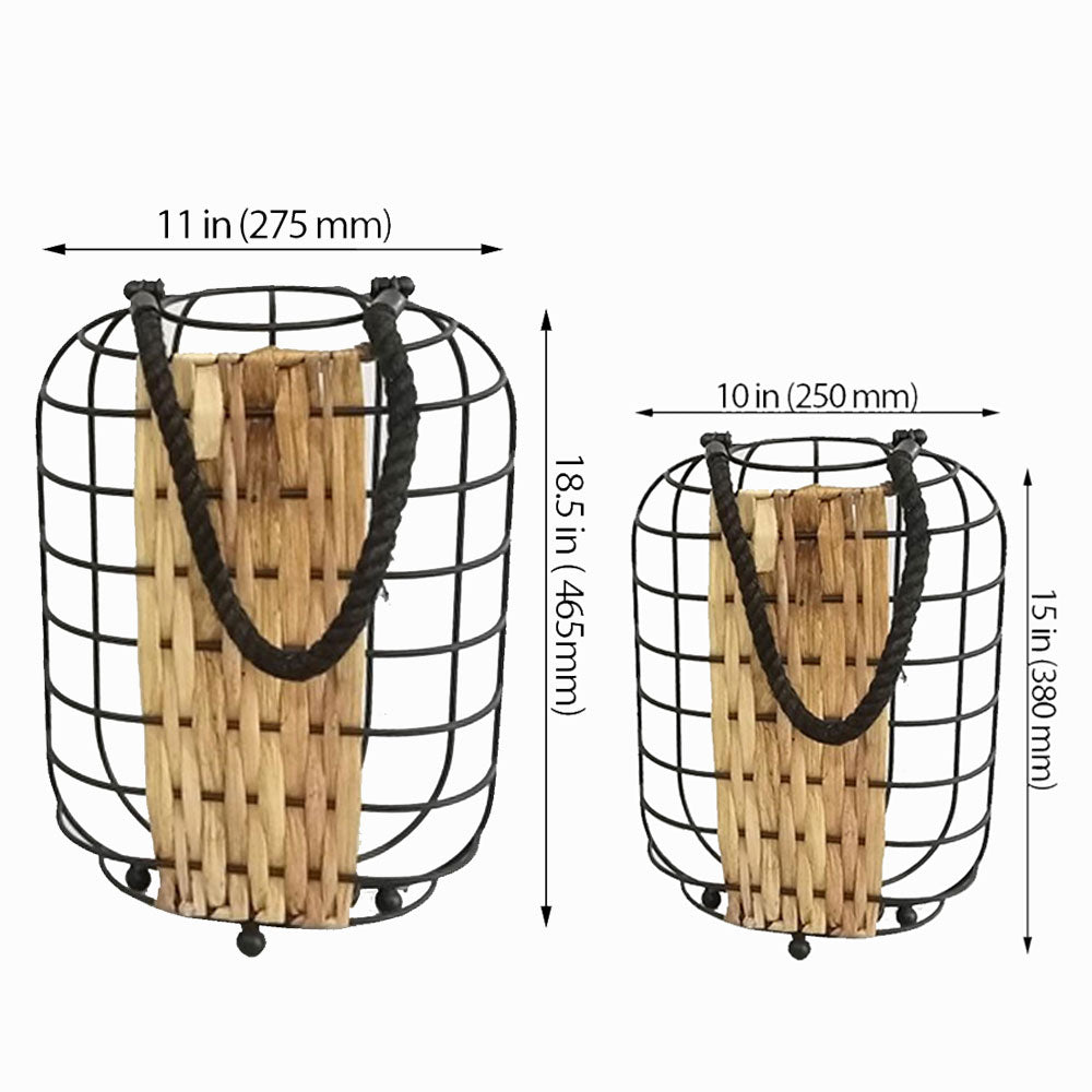 Table Lamp, Table Lamp with Black Color, Table Lamp in Metal & Cane, Table Lamp for Home, Table Lamp - EL14022