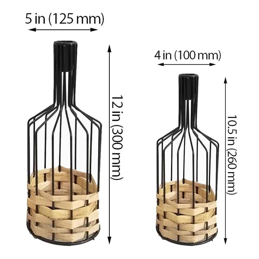 Table Lamp, Table Lamp with Black Color, Table Lamp in Metal & Cane, Table Lamp for Home, Table Lamp - EL14023