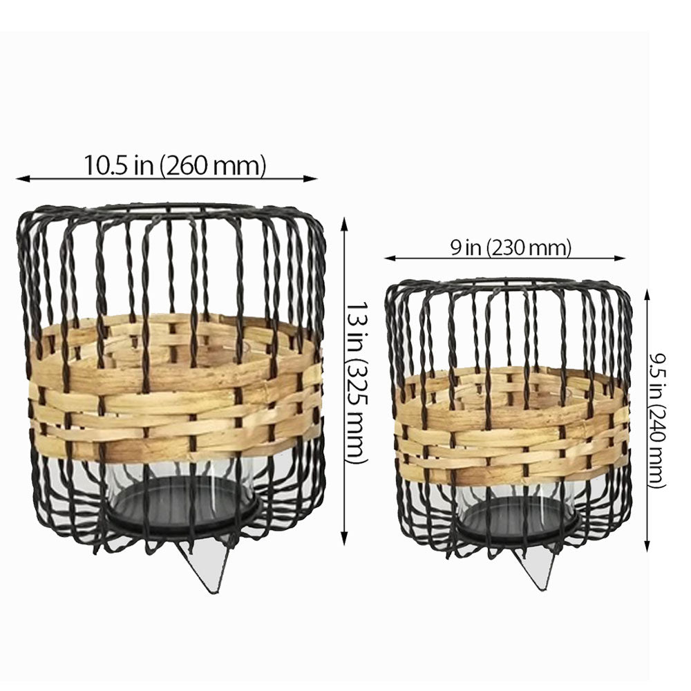 Table Lamp, Table Lamp with Black Color, Table Lamp in Metal & Cane, Table Lamp for Home, Table Lamp - EL14024