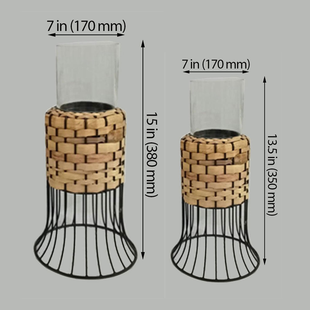 Table Lamp, Table Lamp with Black Color, Table Lamp in Metal & Cane, Table Lamp for Home, Table Lamp - EL14026