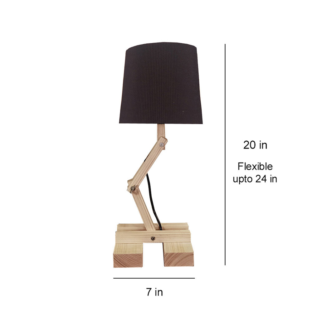 Table Lamp, Table Lamp with Light Brown Color, Table Lamp in Wood, Table Lamp for Living & Bedroom Area, Table Lamp - EL14065