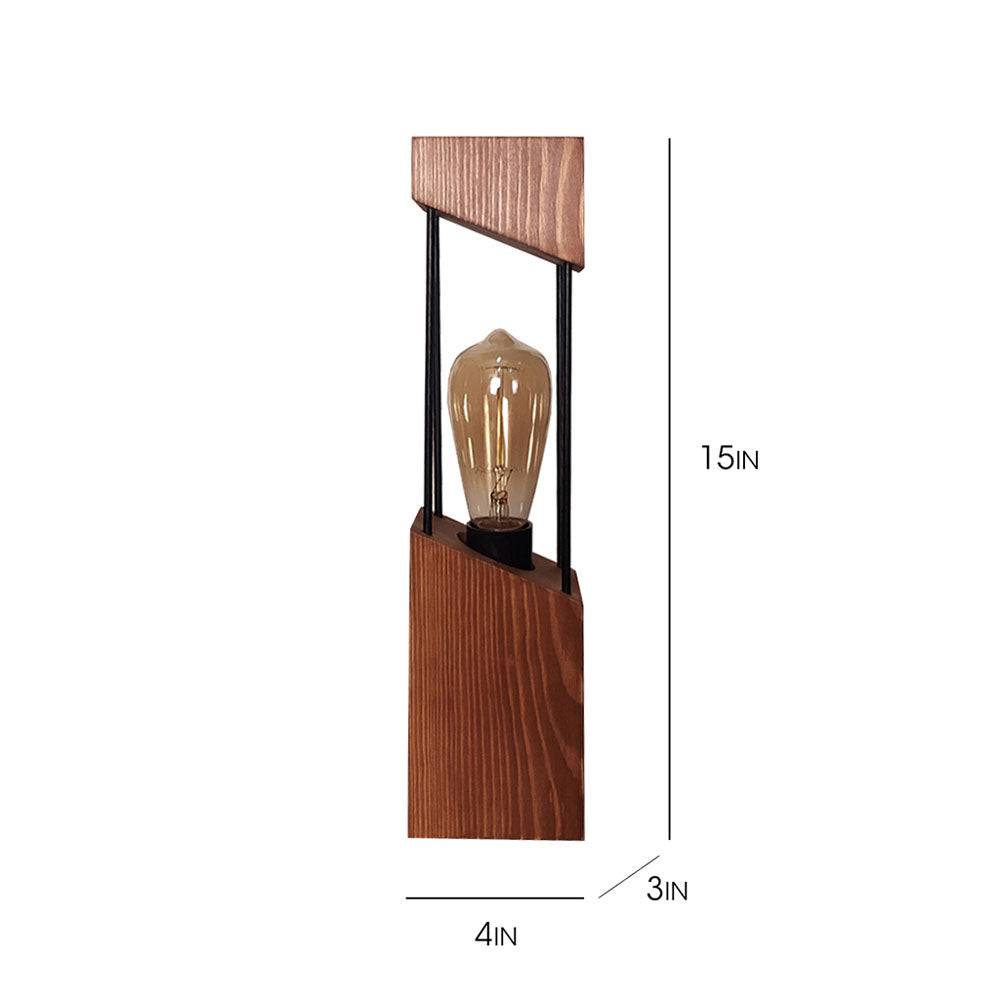 Table Lamp, Table Lamp with Dark Brown Color, Table Lamp in Wood, Table Lamp for Living & Bedroom Area, Table Lamp - EL14068