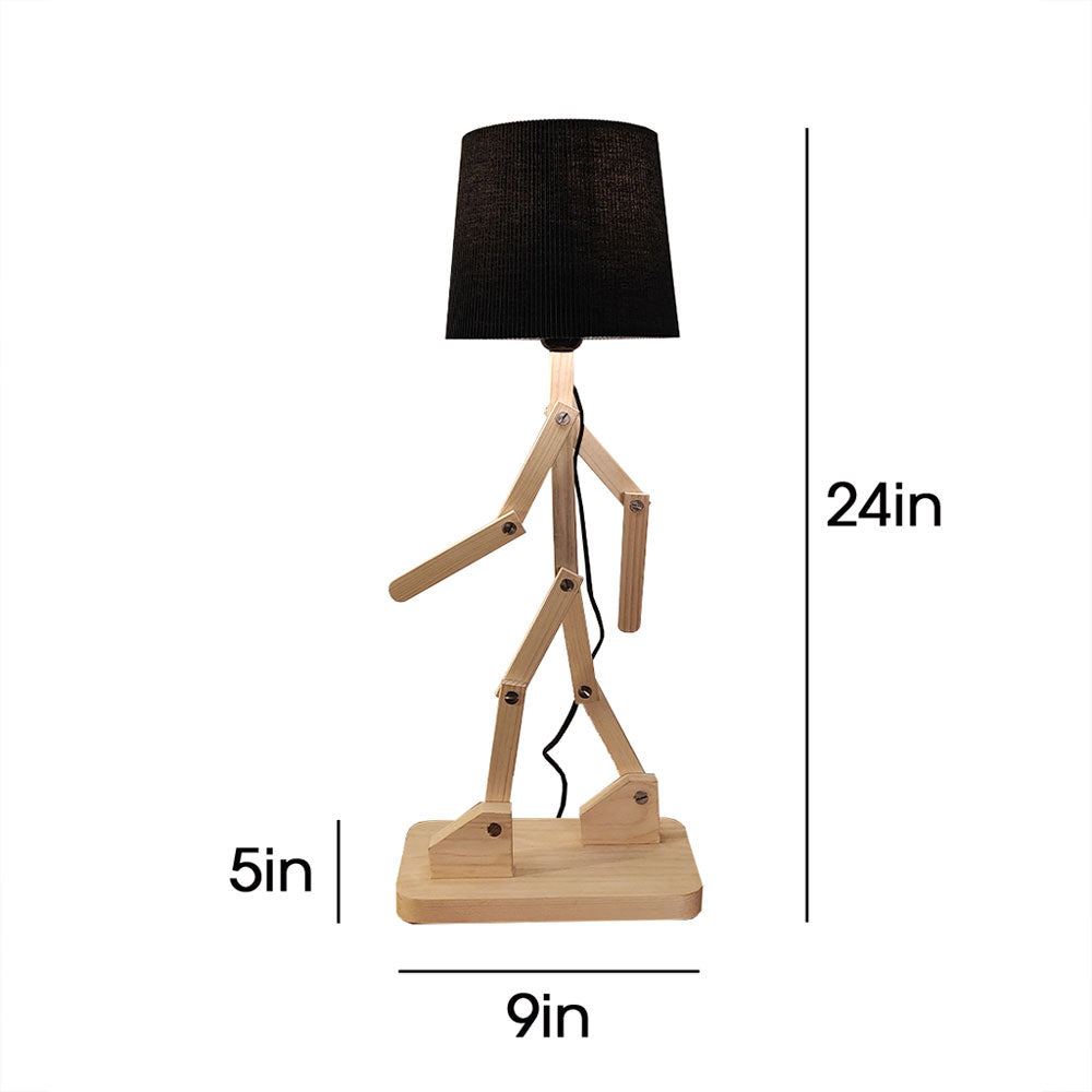 Table Lamp, Table Lamp with Light Brown & Black Color, Table Lamp in Wood, Table Lamp for Living & Bedroom Area, Table Lamp - EL14069