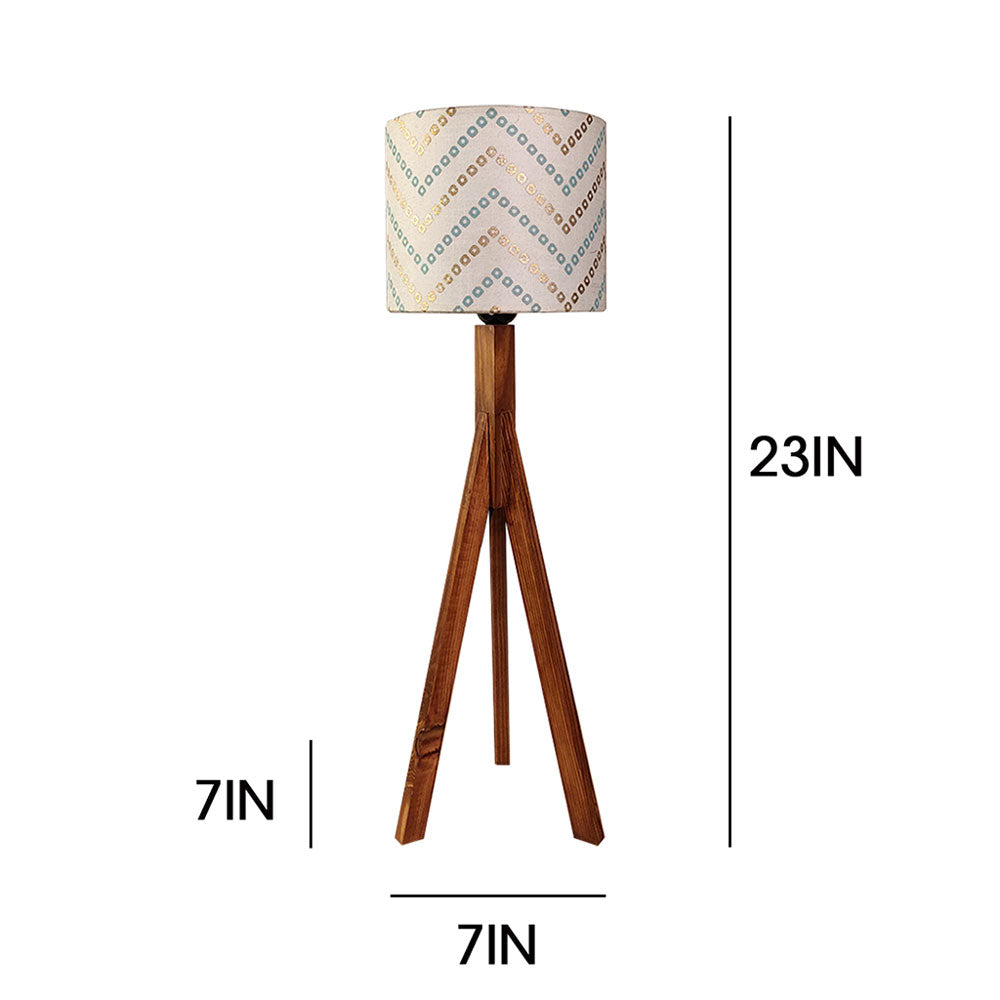 Table Lamp, Table Lamp with Dark Brown & White Color, Table Lamp in Wood, Table Lamp for Living & Bedroom Area, Table Lamp - EL14072