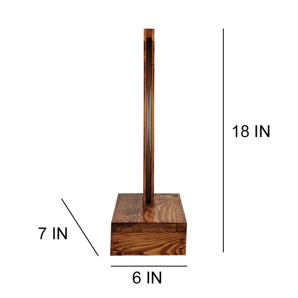 Table Lamp, Table Lamp with Dark Brown Color, Table Lamp in Wood, Table Lamp for Living & Bedroom Area, Table Lamp - EL14073
