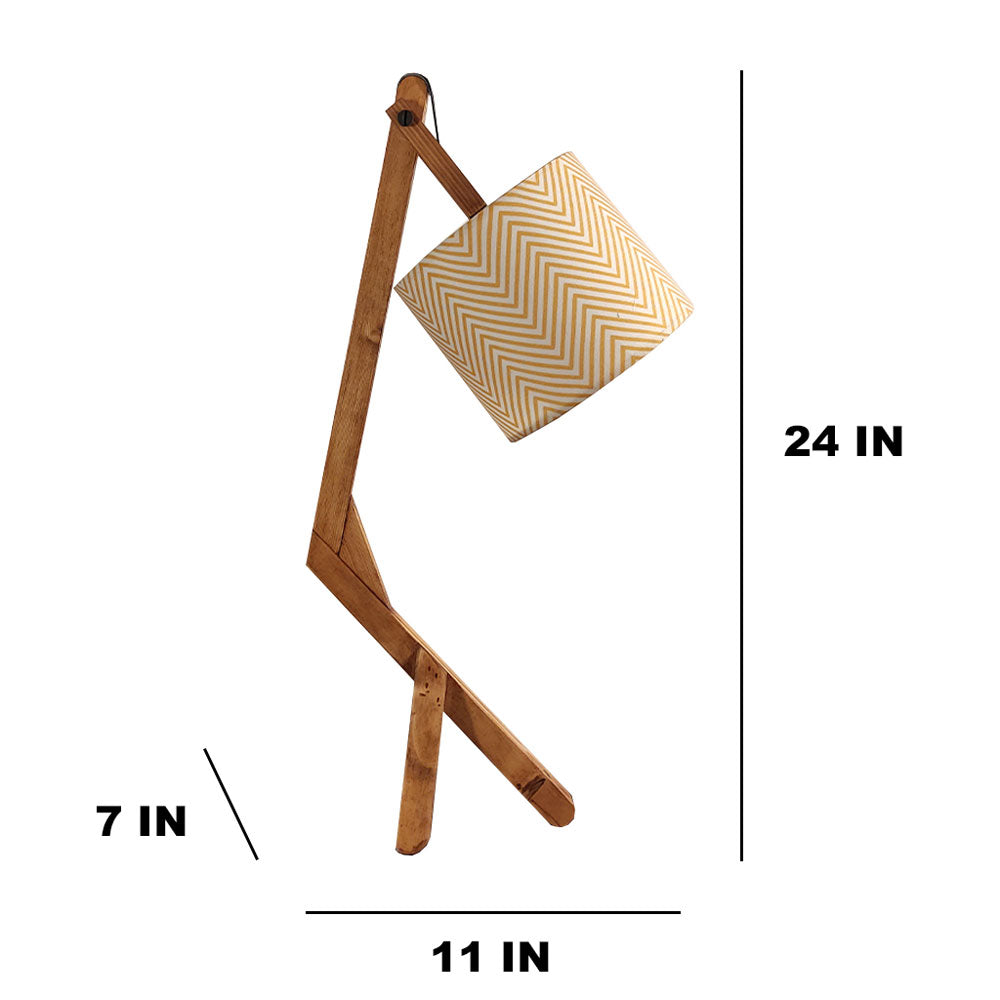 Table Lamp, Table Lamp with Brown & Yellow Color, Table Lamp in Wood, Table Lamp for Living & Bedroom Area, Table Lamp - EL14075
