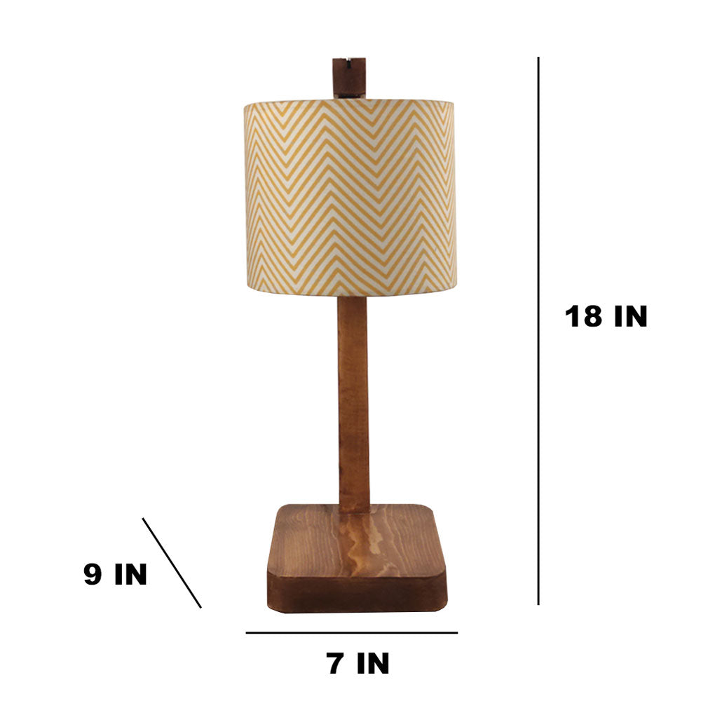 Table Lamp, Table Lamp with Brown & Yellow Color, Table Lamp in Wood, Table Lamp for Living & Bedroom Area, Table Lamp - EL14077