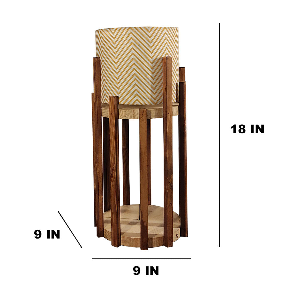 Table Lamp, Table Lamp with Brown & Yellow Color, Table Lamp in Wood, Table Lamp for Living & Bedroom Area, Table Lamp - EL14082