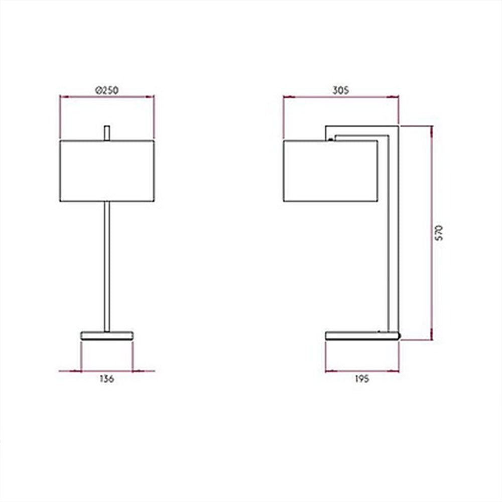 Table Lamp, L Shaped Table Lamp (Sizzling Lights), Nightstand Lamp, Chorme Finish Color, Table Lamp - EL14179