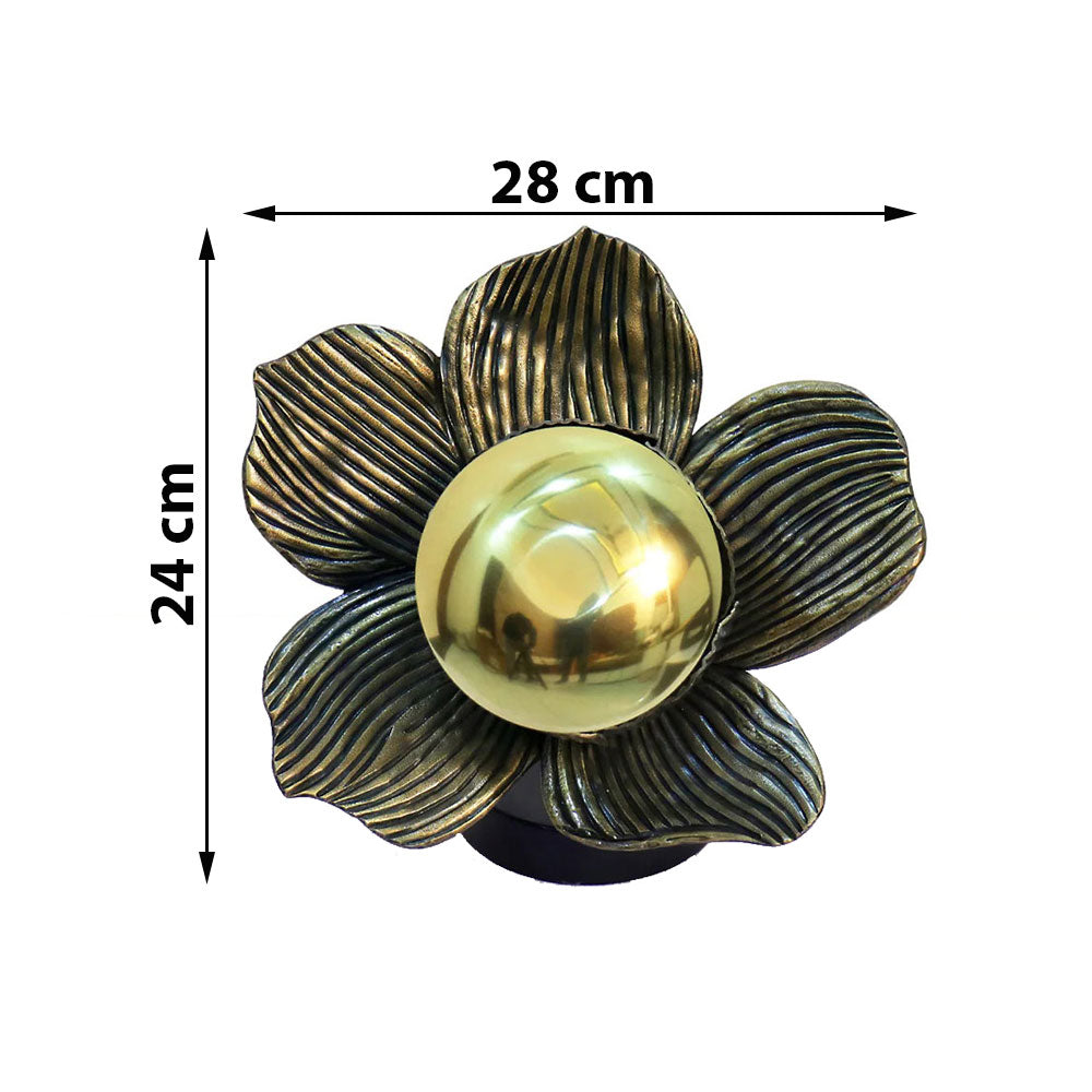 Table Lamp, Celeste Flower (Home Blitz), Nightstand Lamp, Gold Finish Table Light, Table Lamp - EL14203