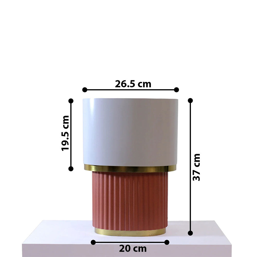 Table Lamp, Ellen Warming (Home Blitz), Nightstand Lamp, White & Reddish Brown Table Light, Table Lamp - EL14205