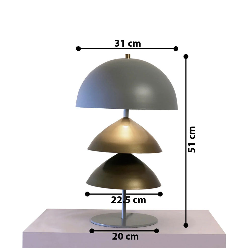 Table Lamp, Klint Ray (Home Blitz), Nightstand Lamp, Light Grey & Gold Table Light, Table Lamp - EL14209
