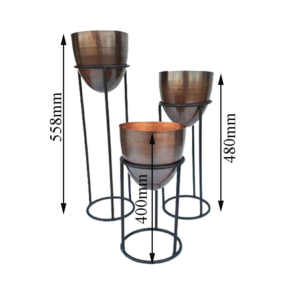 Vase, Vase for Black & Bronze Color, Vase in Round Shape, Vase - EL15053