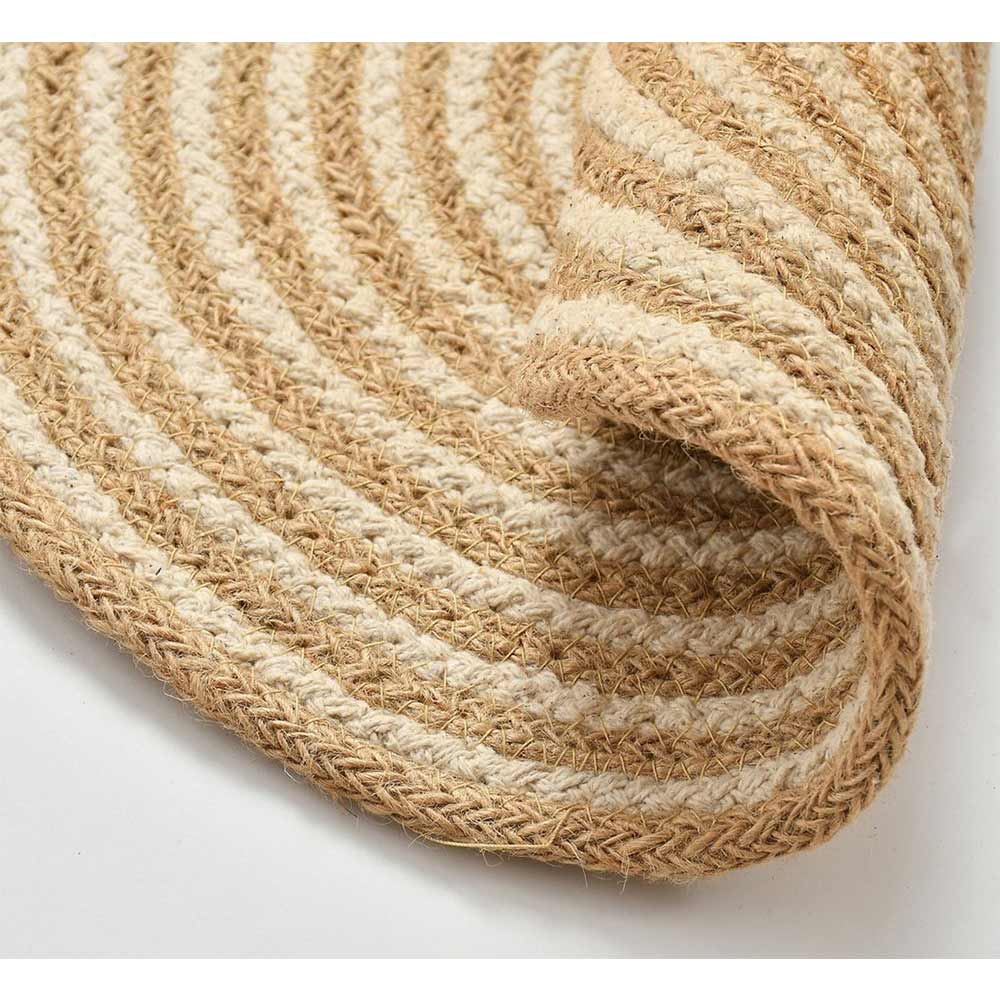 Table Mat (i83_12_2), Table Mat with White & Beige Color, Pack of 2 Table Mat, Table Mat - EL15232