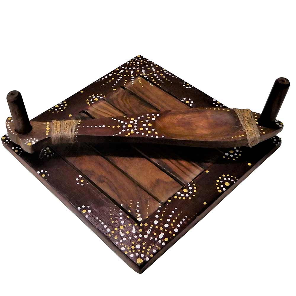Tissue paper napkin holder with toothpick organizer hand painted artistic design in brown color, Tissue Holder - EL15273