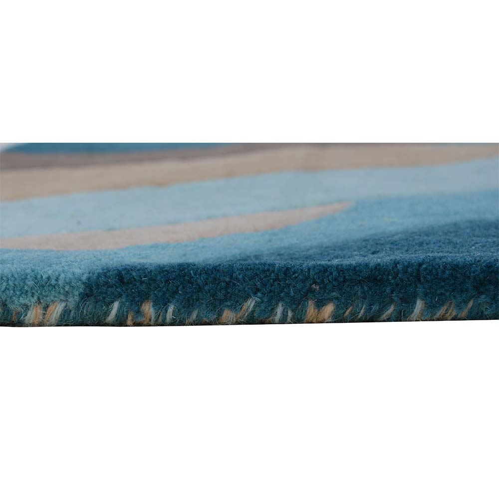 Rugs, (Presto), ICHT1039C5X8, Blue and Beige Abstract Hand Tufted Wool Carpet-EL15891-60X96 inches