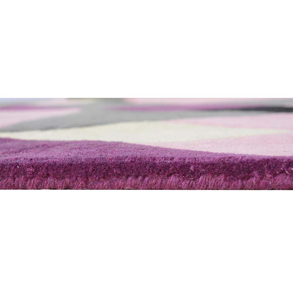 Rugs, (Presto), ICHT1077C6X9, Purple, Pink & Grey Geometric Hand Tufted Wool Carpet-EL 15900-72X108 inches