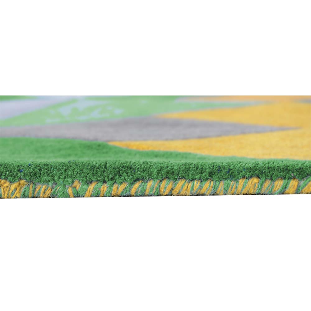 Rugs, (Presto) ICHT1078C2X5, Green, Yellow & Blue Geometric Hand Tufted Wool Carpet Rugs - EL15901