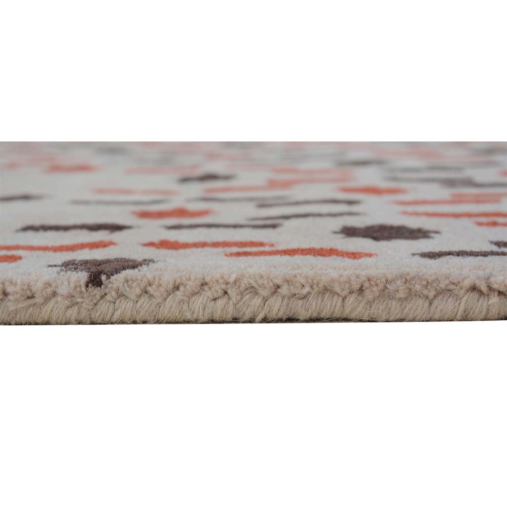 Rugs, (Presto), ICHT1113C6X9, Brown, Orange & Beige Abstract Hand Tufted Wool Carpet-EL 15910-72X108 inches