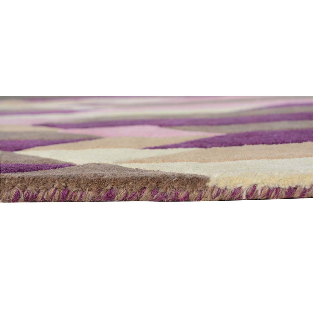 Rugs, (Presto), ICHT1137C5X8, Purple, Pink and Ivory Geometric Hand Tufted Wool Carpet-EL15915-60X96 inches